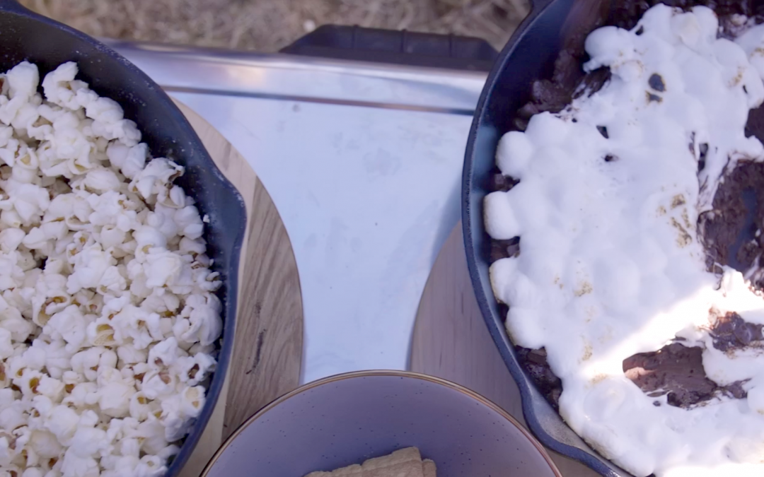 Easy cast iron snacks | Popcorn and S’mores
